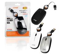MOUSE OTTICO ROTELLINA FILO CAVO USB 2.0 RETRATTILE SENSORE 1200DPI PC MI-2028