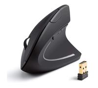 MOUSE VERTICALE WIRELESS SENZA FILI IMPUGNATURA VERTICALE DESIGN ERGONOMICO NERO