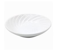 OISE ART STORE Trade Shop - Piattino Porta Sapone Saponetta Ceramica Rigata Spirale Bianco Tondo Bagno 79959 -