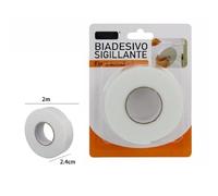 OISE ART STORE Trade Shop - Rotolo Nastro Biadesivo Sigillante Bianco 2,4 Cm X 2 Metri Sigilla Ripara 69826