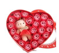 OISE ART STORE Trade Shop - Scatola Regalo A Forma di Cuore con Orsetto E Rose per San Valentino Anniversari