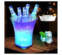 OISE ART STORE Trade Shop - Secchiello per Ghiaccio A LED da 5lt 6 Colori per Raffreddare Bevande Impermeabile Feste -