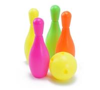 OISE ART STORE Trade Shop - Set 5pz da Bowling Birilli con Pallina in Plastica Colorati 2x13cm per Bambini 258235 -