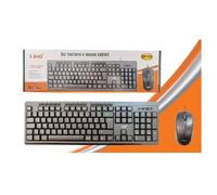 OISE ART STORE Trade Shop - Set Tastiera USB con Filo Multimediale 113 Tasti + Mouse USB 1200dpi Pc Mk7802 -