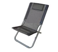 OISE ART STORE Trade Shop - Spiaggina con Cuscino Testiera Grigio Textilene 57x47x95cm Pieghevole Portatile 281033 -