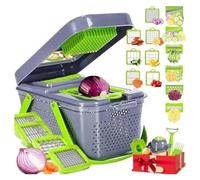 TAGLIA VERDURE MULTIFUNZIONE MANDOLINA MANUALE INOX AFFETTATRICE AFFETTATUTTO