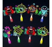 Oitnlaughter 36 luci a LED a forma di animale marino che si illuminano al buio, luci a forma di dito a tema mare, per feste di compleanno, regali di compleanno