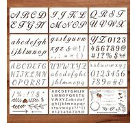 OIUAVYR 12 Pezzi Stencil per Pittura Riutilizzabili, Alfanumerico Modelli per Caratteri, Stencil per Lettere e Numeri, per Scrapbooking Fai da Te, Dipingere su Parete Mobili Legno Pannello Porcellana