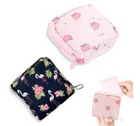 OIUAVYR 2 Pezzi Assorbenti Salviette Custodia Portatile, Bustina Porta Assorbenti con Cerniera, per Signore, Tamponi, Salviette Igieniche, Rossetto, Chiavi, Monete