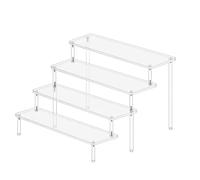 oiujhgCDS Espositori, Espositore espositore trasparente for profumi, a 2/3 livelli, in acrilico(Clear 4 Tier,30cm)