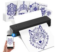 Oiumhru Kit di stencil per tatuaggi - Stampante termica wireless Bluetooth per tatuaggi, carta di trasferimento per tatuaggi temporanei, compatibile con iPhone, Android, PC, per artisti e principianti