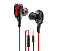 OIUYT Stereo con Filo Magnetico Cuffie Intra-Auricolari Super Bass Dual Drive Cuffia Auricolare Earbuds for Android (Color : Yellow)