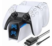 OIVO Base Ricarica PS5, 2.5H Rapida Caricatore Controller PS5 con EU-Adattatore e Indicatore LED, Caricatore Joystick PS5 per Playstation 5 Controller, Accessori PS5
