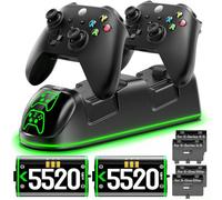 OIVO per Xbox Caricatore con 2x5520mWh Batterie per Xbox Series/One X/S/Elite Controller, Base di Ricarica Controller per X box con 2 Batterie Ricaricabili e 4 Coperchi per Batterie