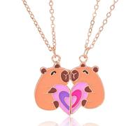 OIXEYA 2 Pezzi Collana Dell'Amicizia Capibara, Collane Dell'Amicizia Capibara per 2 Ragazze, Collana Amiche del Cuore BFF Mani Cuore Collane Corrispondenti, Pendente Capibara