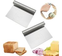 OIXEYA 2 Pz Tarocco per Impasti, Tagliapasta, Spatola Pizza, Tagliapasta Multiuso in Acciaio Inossidabile, Per Pizza Impasti Pane Farina Raschietto