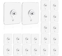 OIXEYA 20 Pezzi Ganci Autoadesivi, Ganci Adesivi per Quadri, Trasparenti, Appendi Quadri Senza Chiodi, Per Appendere, Orologi, Cornici