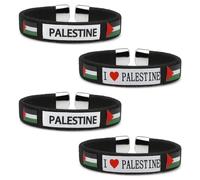 OIXEYA 4 braccialetti palestinesi, braccialetti dell'amicizia, palestinesi, di misura regolabile, adatti per uomini e donne.