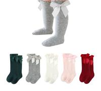 OIXEYA 5 Paia Parigine Bambina, 0~3 anni Ginocchiere Calzini Lunghi Bambino, Calze Lunghe In Cotone Bimbi Bambini Calzini al Ginocchio, 5 Colori