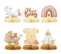 OIXEYA 6pz Decorazione Nascita Centrotavola Battesimo Bimba Nascita Benvenuta Neonata Bambina Boho Arcobaleno Decorazione Tavolo Festa Oh Baby Nascita Battesimo Bomboniere