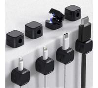 OIXEYA 8 Pezzi Organizzatore Cavi in Silicone Clip Magnetiche Fermacavi Adesivi Autoadesivo per Cavo da Comodino, HDMI, USB, Accessori da Scrivania