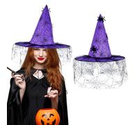 OIXEYA Cappelli da Strega Cappelli da Festa di Halloween Accessori per Costumi Costume, Cappello da Strega, Cappello da Mago di Halloween Pieghevole