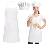OIXEYA Grembiule Cucina Donna Uomo, Tracolla regolabile grembiuli da cucina con Cappello del cuoco, per Barbecue Ristorante Bar, per Cucinare, Giardinaggio, Pittura