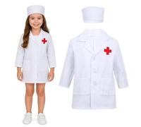 OIXEYA Kit Dottoressa Bambina, Camicia Dottore Giocattoli Costume Party Unisex Laboratorio jeu de rôle Costume docteur déguisement ensembles de jeuxGioco del Dottore per Bambini 3 4 5 6 Anni
