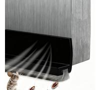 OIXEYA Paraspifferi Sottoporta, 100 cm Paraspifferi Porta Blindata Autoadesiva, para Spifferi Sottoporta con Spazzola, per Protezione da Suoni, Freddo, Umidità e Insetti in Silicone (Nero)