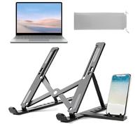 OIXEYA Supporto PC Portatile Include Supporto per Telefono e Borsa per Imballaggio, Regoli, Livelli Regolabili, Tascabile, Robusto, Compatibile con MacBook Pro, Air, HP, Sony, Dell, Altri 10-16"