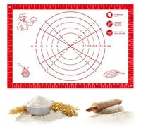 OIXEYA Tappetino da Forno in Silicone Antiaderente, Grande Stuoia Pasticceria Antiscivolo 60 × 40 cm, Tampone per Impastare, Riutilizzabile Stuoia di Pasta Fondente Torta, Pizza (Rosso)