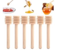 OIXYAZ 6 Pezzi Cucchiaio per miele,Dosatore miele con scanalature per versare senza gocce, Cucchiaino naturale artigianale,Facile da pulire e riutilizzabile,8 cm circa