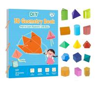 OIXYAZ Pull String 3D Geometry Learning Book, Pull String 3D Geometria Manuale, giocattolo Boutiquefortun con solidi 9/12/15, geometria per principianti,Libro geometrico tridimensionale fai-da-te