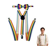 OIXYEY 1 Set Bretelle Y E Papillon Set, Fermagli A Y, Cinghie Regolabili Universali Per Strisce Colorate Ragazzi E Ragazze, Carnevali, Feste A Tema