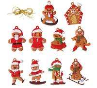 OIXYEY 10 Pezzi Decorazioni Albero di Natale, Ornamenti Pan di Zenzero Artigianali, Ciondoli Natalizi con Design Tradizionale per Addobbi Festivi, Regalo per Famiglie
