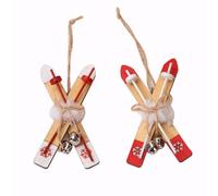 OIXYEY 2 Mini Sci - Mini Sci Ideali Per Alberi Di Natale In Miniatura, Regali In Argento, Decorazioni Invernali O Come Accessori Per Il Babbo Natale Segreto - Dimensione 15 Cm