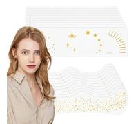 OIXYEY 20 Tatuaggi Per Il Viso Con Glitter Dorati, Strass, Lentiggini, Stelle E Puntini Dorati, Per Feste, Carnevali E Festival,Glitter Viso(A)