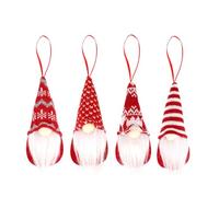 OIXYEY 4 Gnomi Natalizi, Decorazioni per Albero di Natale con Stile Scandinavo, Ciondoli Premium per Regali e Calda Atmosfera Festiva, Idee per Addobbi Casalinghi