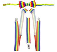 OIXYEY Bretelle Papillon per costume arcobaleno - Accessorio per carnevale, Halloween e feste a tema, costume arcobaleno da donna
