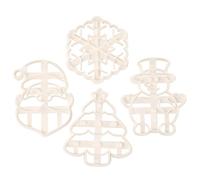 OIXYEY Set Di 4 Stampini Natalizi Per Biscotti A Forma Di Natale, In Plastica 3D,Formine Biscotti Natale(B)