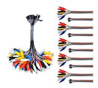 Oiyagai 10 Pezzi 2 in 1 Clip a Coccodrillo a Cavo Dupont Femmina, 30cm per Test Lead Arduino/Raspberry Pi/Orange Pi