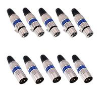 Oiyagai 10 Pezzi Connettori XLR 3 Pin, 5 Coppie Maschio e Femmina, Spina Cavo Microfono Mic, Presa Audio