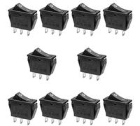 Oiyagai 10 Pezzi Interruttori a Bilanciere KCD3 SPST 3 Pin ON OFF - 16A 250V 20A 125V AC Snap-In da Pannello Interruttore di Alimentazione Nero