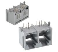 Oiyagai 10 Pezzi Presa Modulare RJ11 6P6C a 2 Porte, Connettore Femmina da Saldare su PCB per Telefono Fisso, Fax, Modem, Riparazioni Fai-da-te