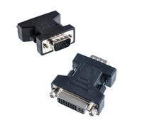 Oiyagai 2 Pezzi Adattatore DVI-I 24+5 Femmina a VGA Maschio - Convertitore Video da DVI a VGA per Monitor, Display, PC, Proiettore (Nero)