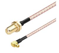 Oiyagai 2 Pezzi Cavo Jumper RG316 SMA Femmina a MMCX Maschio Angolato RF Coassiale (15cm/5.9")