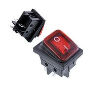 Oiyagai 2 Pezzi Impermeabile Tipo Barca Interruttore a Bilanciere DPST Rosso 6A 250V 4 Pin 2 Posizioni ON-OFF Mini Interruttore a Bilanciere