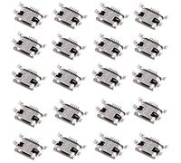 Oiyagai 20-Pack Connettori Micro USB Femmina 5-Pin, 180° SMD/Through-Hole, Presa PCB per Riparazioni, Prototipazione, Progetti Elettronici DIY