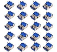 Oiyagai 20 Pcs Connettore PCB USB Tipo-A 3.0 Femmina 9 Pin con Piedini Curvati 90 Gradi