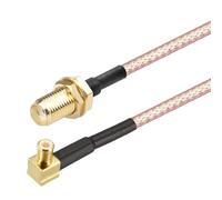 Oiyagai 2pcs RG316 Wire Jumper SMA Femmina a MCX Maschio Angolo Retto con Linea di Collegamento RF Coassiale Coassiale Cavo Antenna Extender Cavo Adattatore Jumper (30cm/11.8")